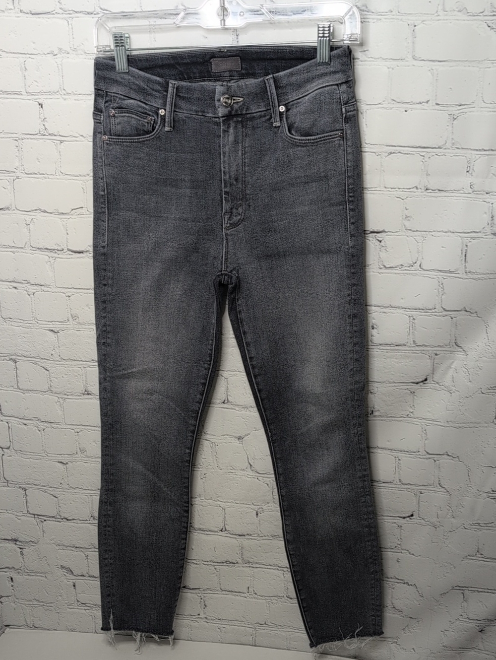 MOTHER High Waist Looker Ankle Fray Jeans In Huntress Wash
